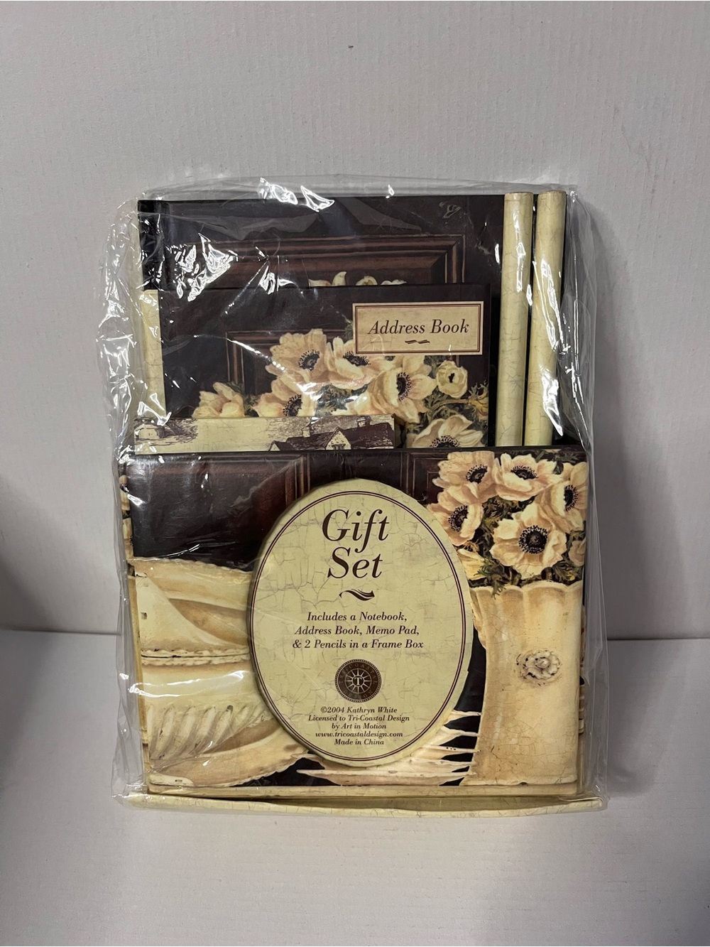 Gift Set Notebook & Address Book - Cream and Brown